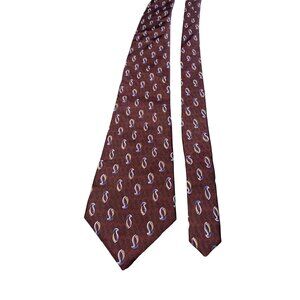 Stafford Mens Tie Burgundy Penguin Print Silk Classic Necktie